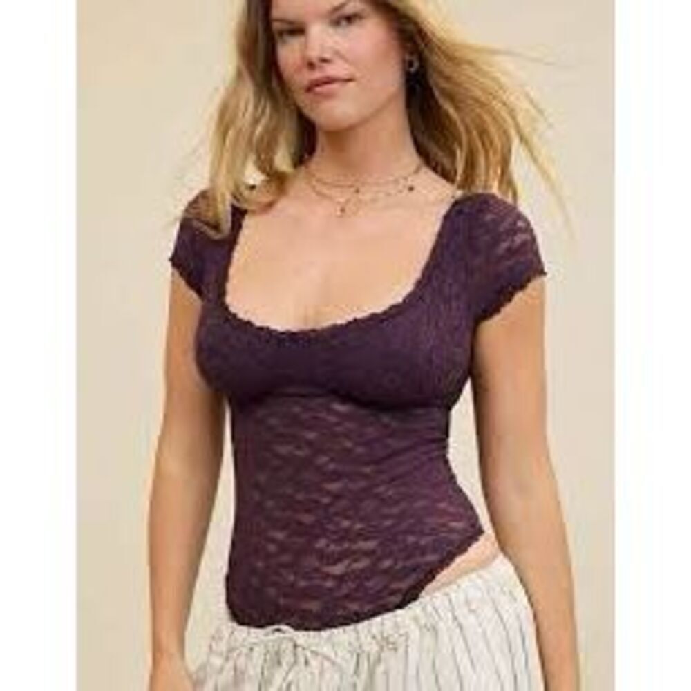 American Eagle Show Off Vintage Lace Short Sleeve Bodysuit SZ S/P New